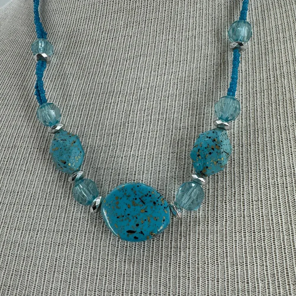 Mermaidcore blue beaded necklace